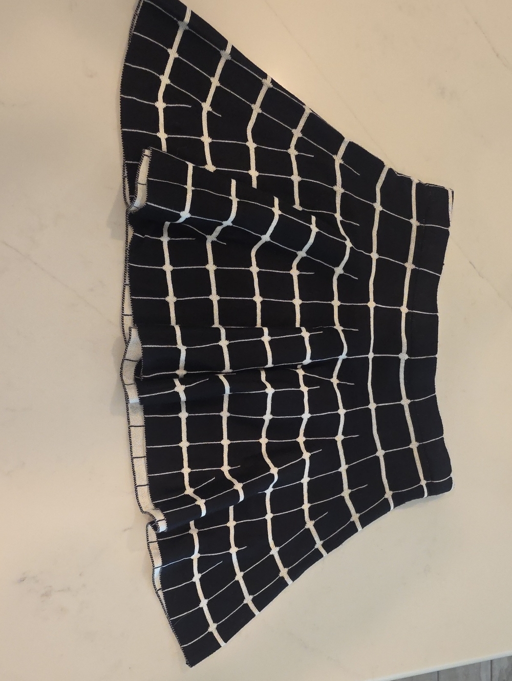 Candie's Black and White A-Line Grid Skirt